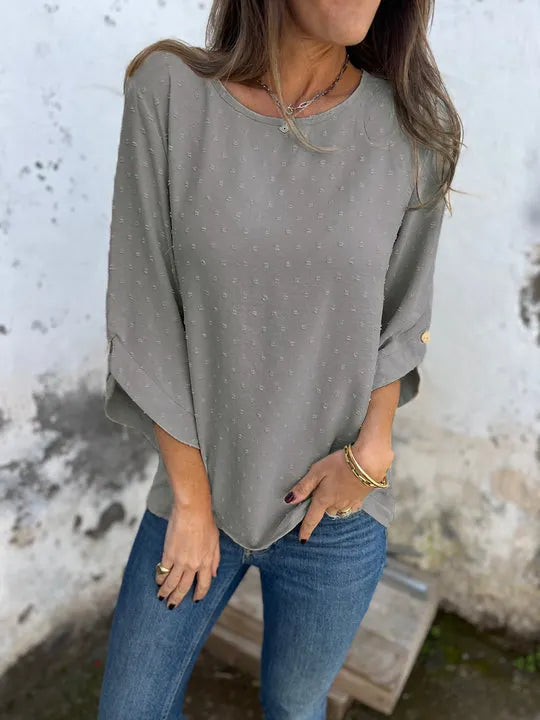 CLEARANCE SALE🔥 Round Neck Embroidered Large Cuffs Casual Shirt