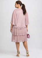 Metallic Jacket & Tiered Dress Set