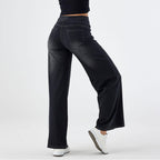 2026🔥FlexTM High Waisted Multiple Pockets Washed Stretchy Knit Casual Bootcut Jeans