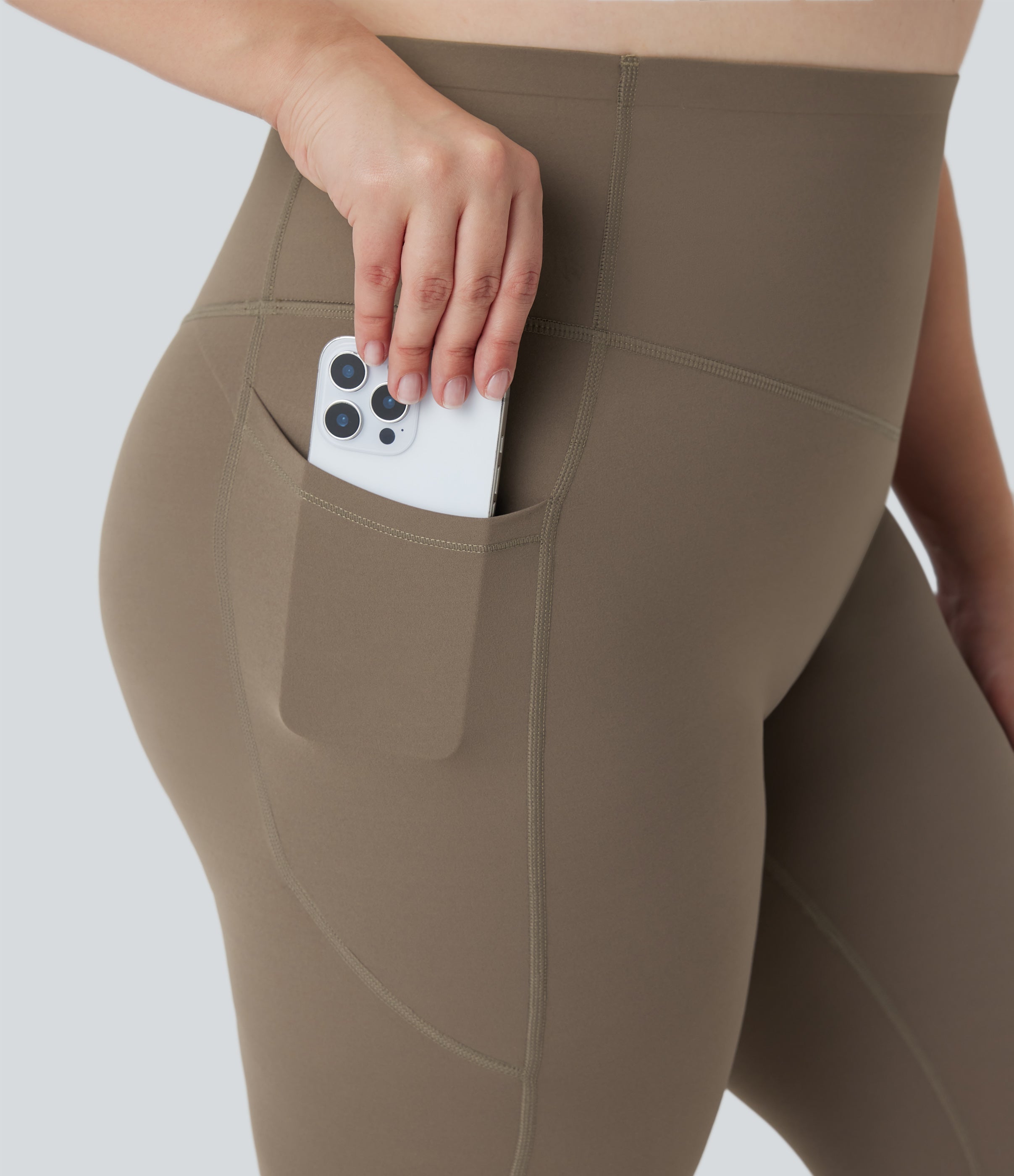Plus Size UltraSculptTM SoCinched High Waisted Butt Lifting Tummy Control Shaping Training Leggings with Pockets