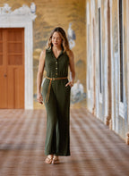 Belted Jersey Jumpsuit