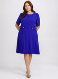 Buttoned-Tab Detail Dress