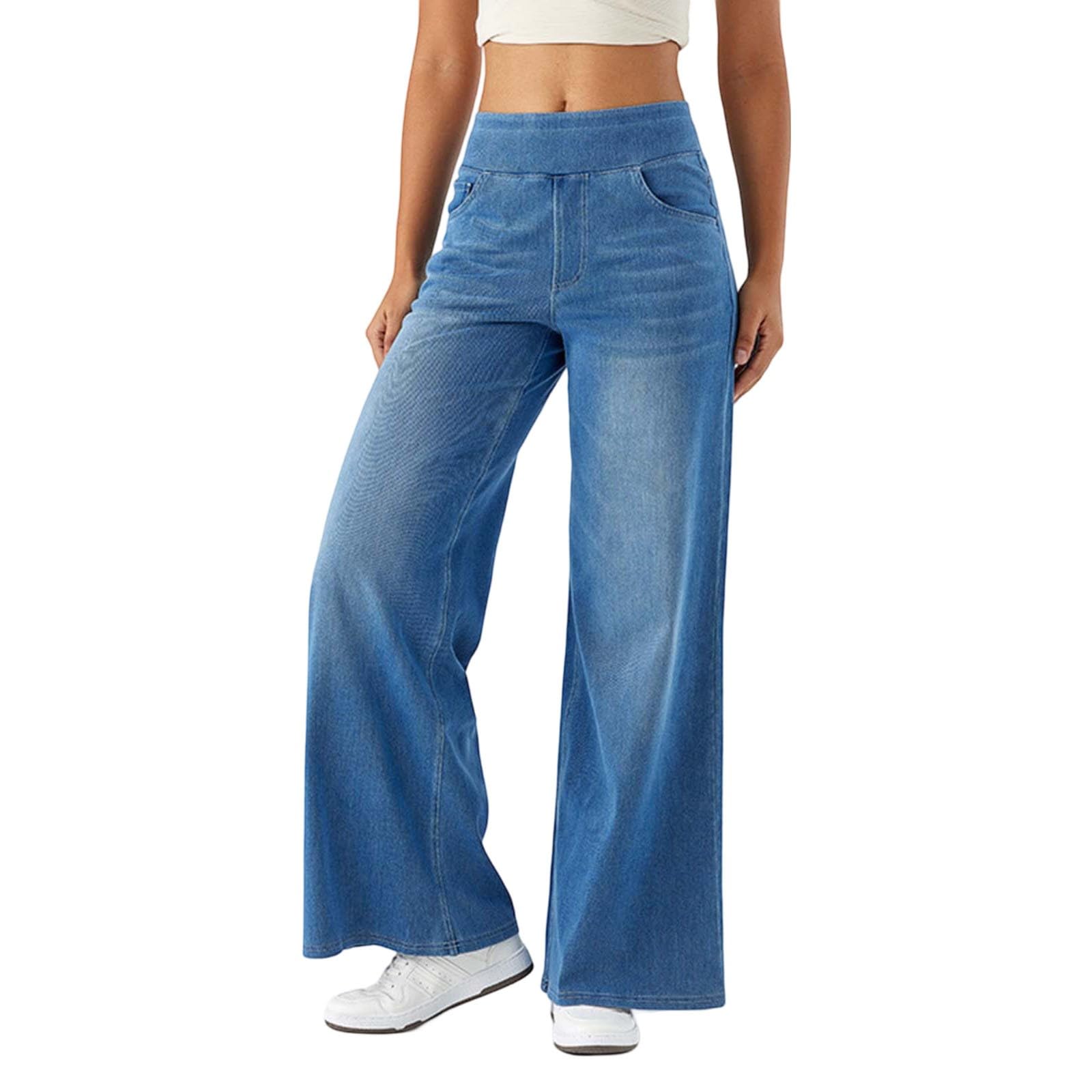 2026🔥FlexTM High Waisted Multiple Pockets Washed Stretchy Knit Casual Bootcut Jeans