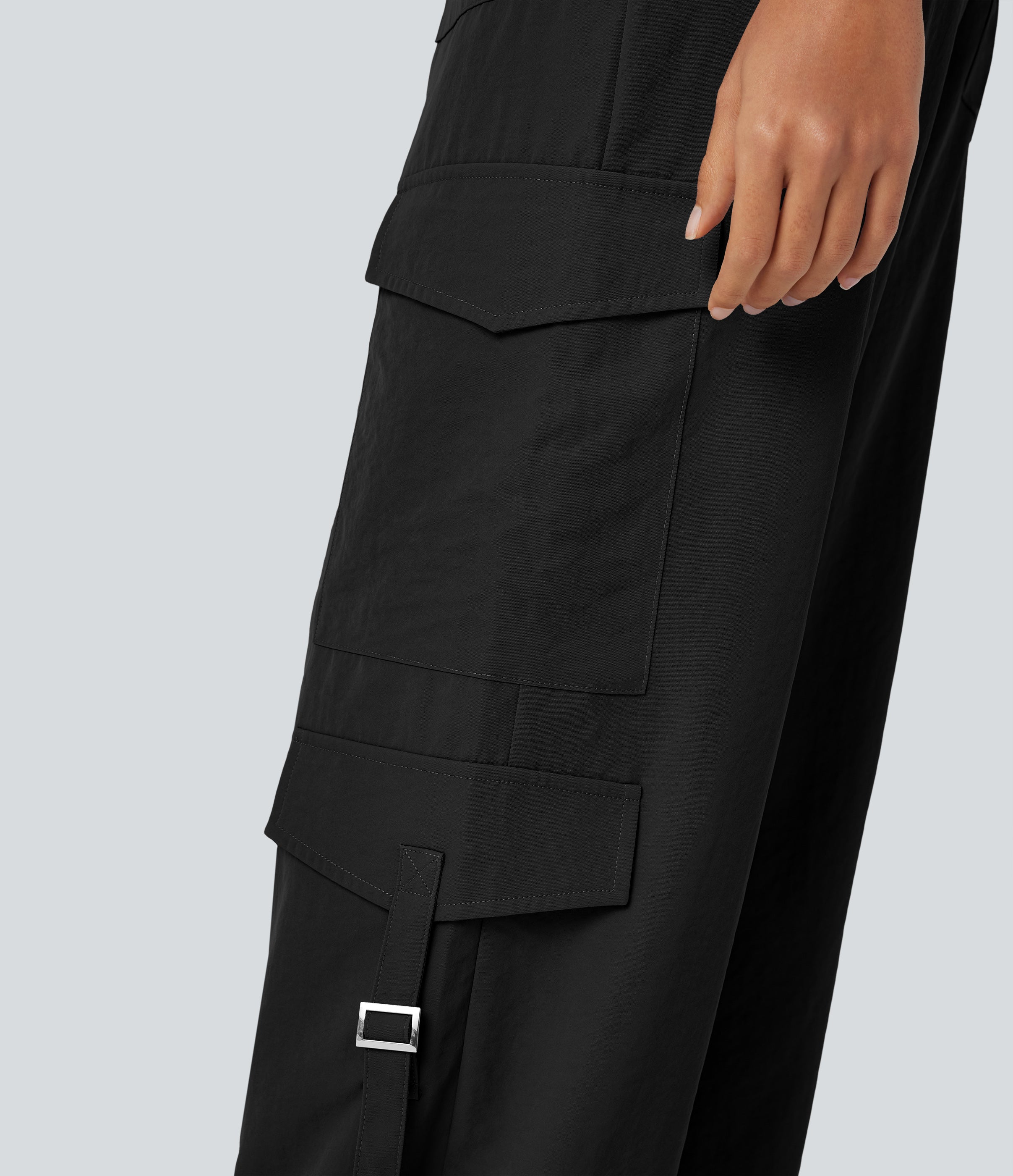 High Waisted Travel Cargo Pants with Pockets
