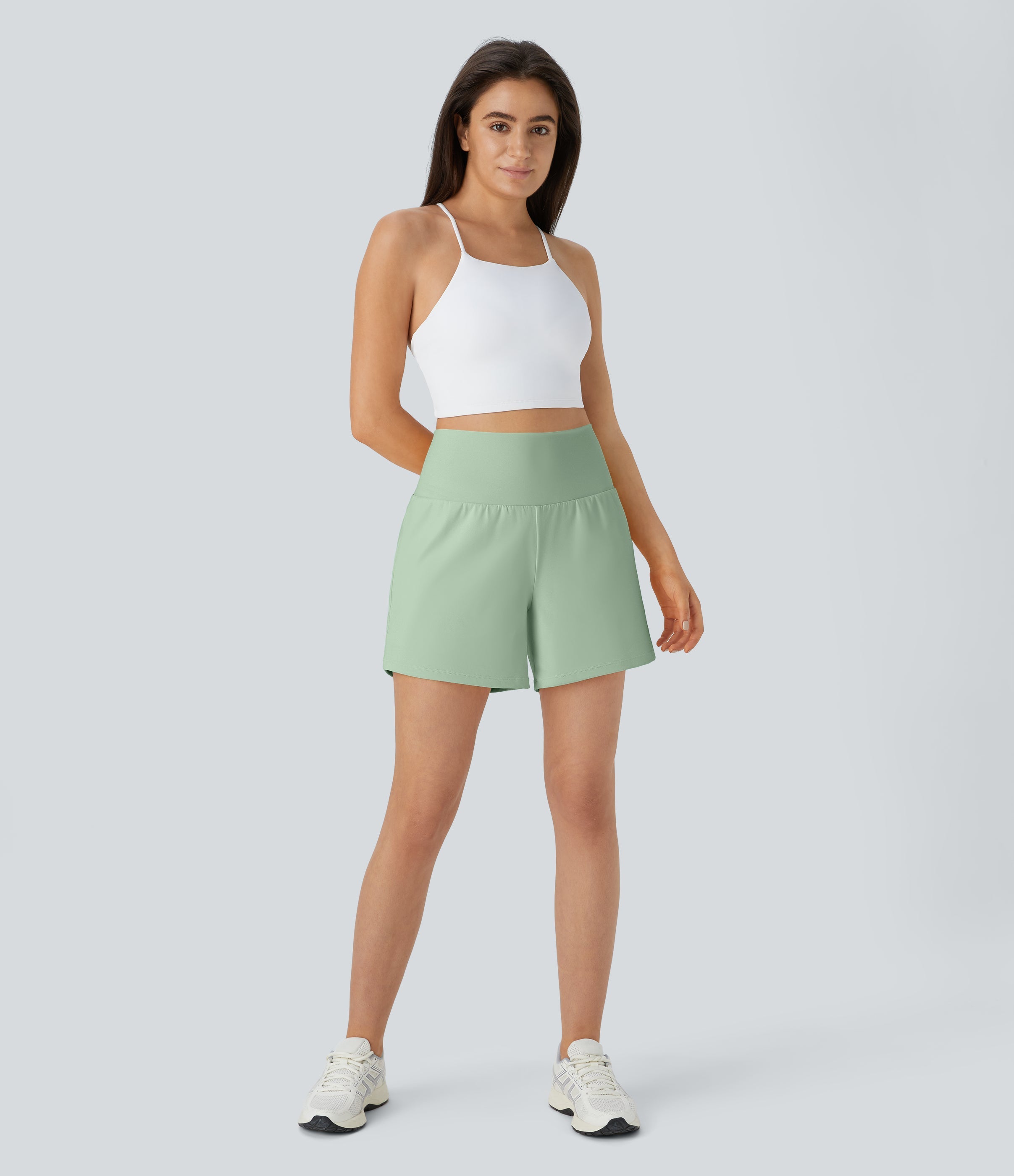 2026🔥UK Super High Waisted Back Pocket & Side Hidden Pocket 2-in-1 Yoga Shorts