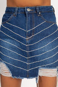 Embellished Denim Mini Skirt