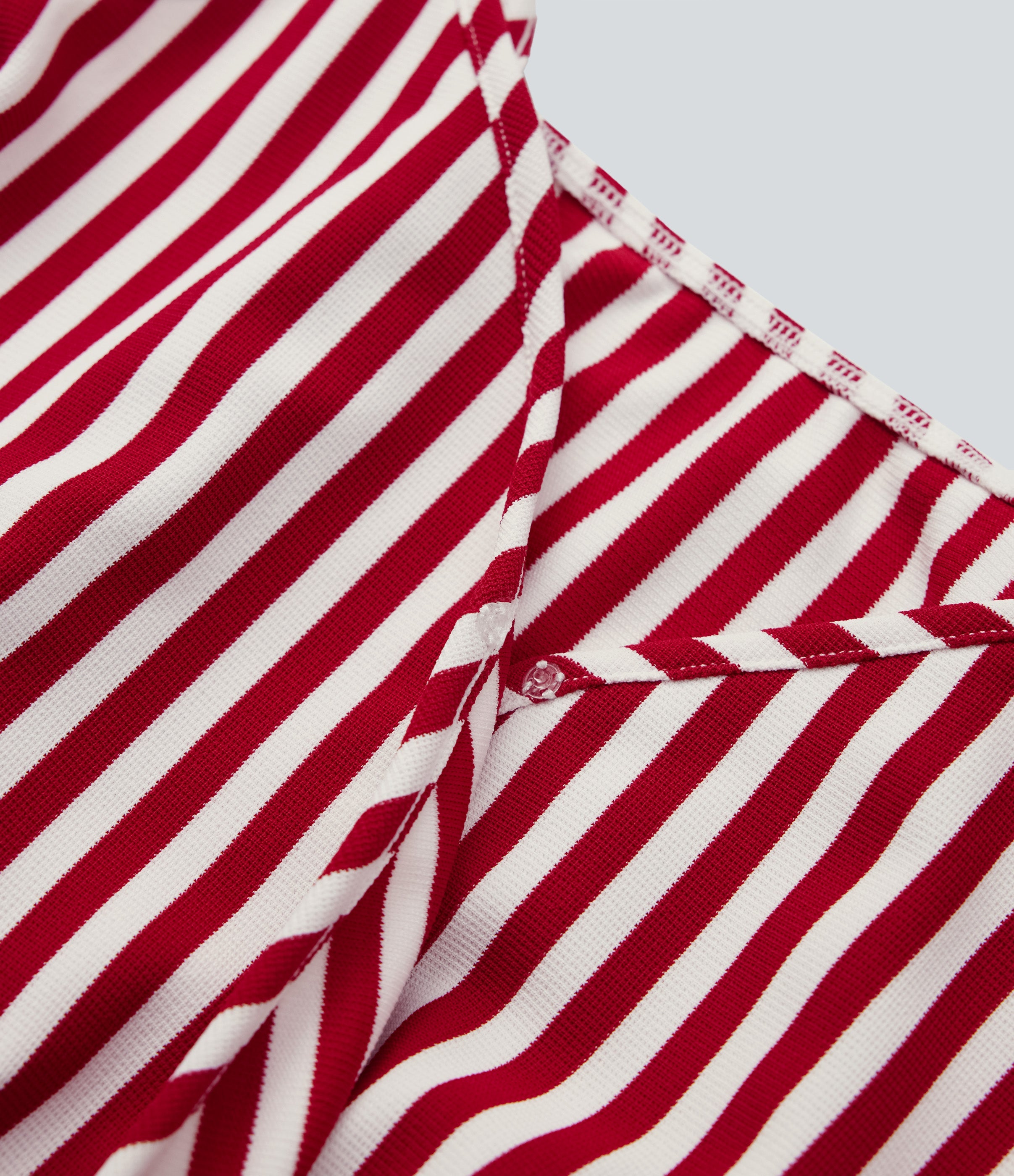 V-neck Snap Belted Stripe Waffle Jumpsuit with Pockets