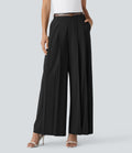 BreezefulTM Mid Rise Wide Leg Quick Dry Work Pants with Pockets