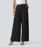 BreezefulTM Mid Rise Wide Leg Quick Dry Work Pants with Pockets