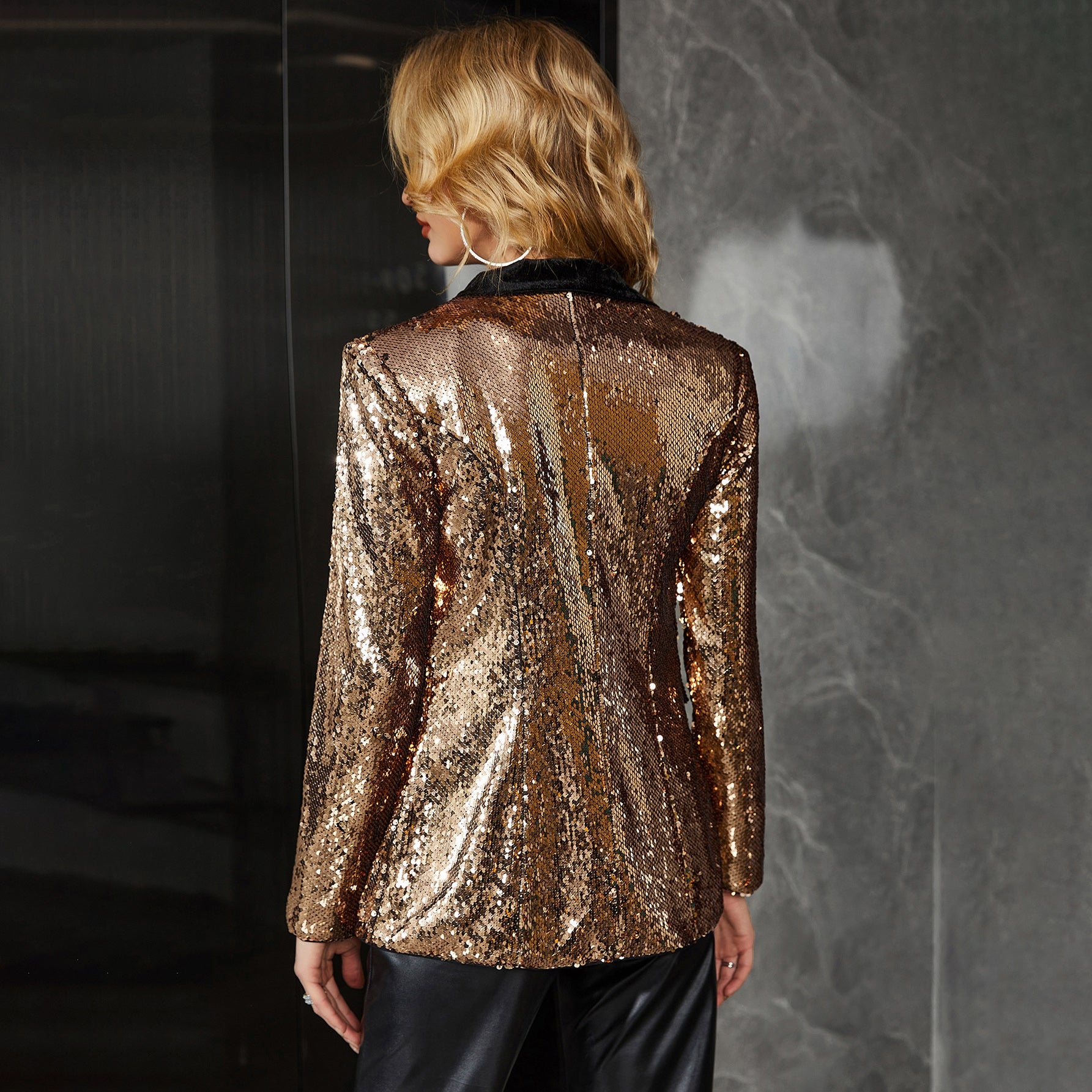 Glamorous Gold Sequin Blazer