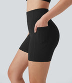 High Waisted Training Biker Shorts 5'' with Pockets