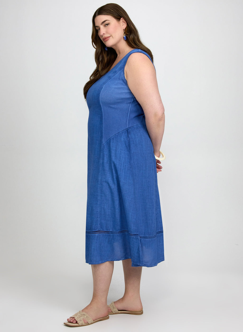 Linen-Blend Pocket Dress