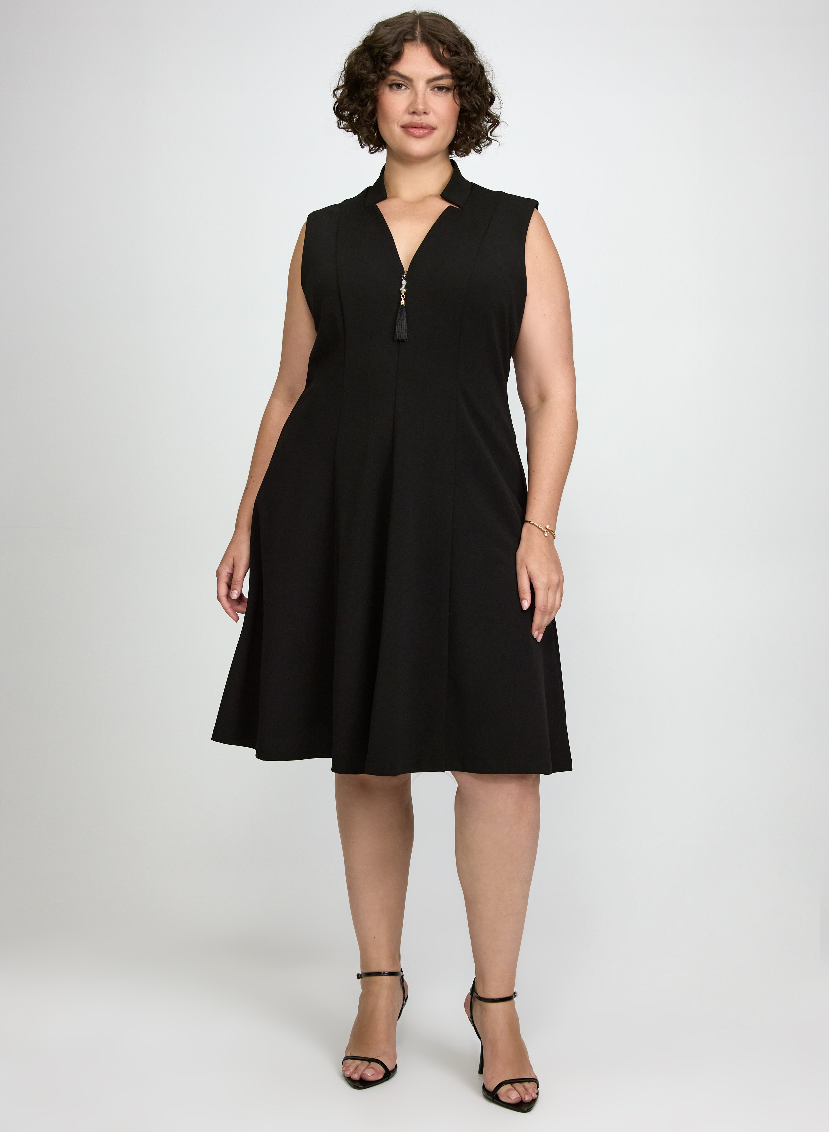 Zip-Up Tassel Detail Dress