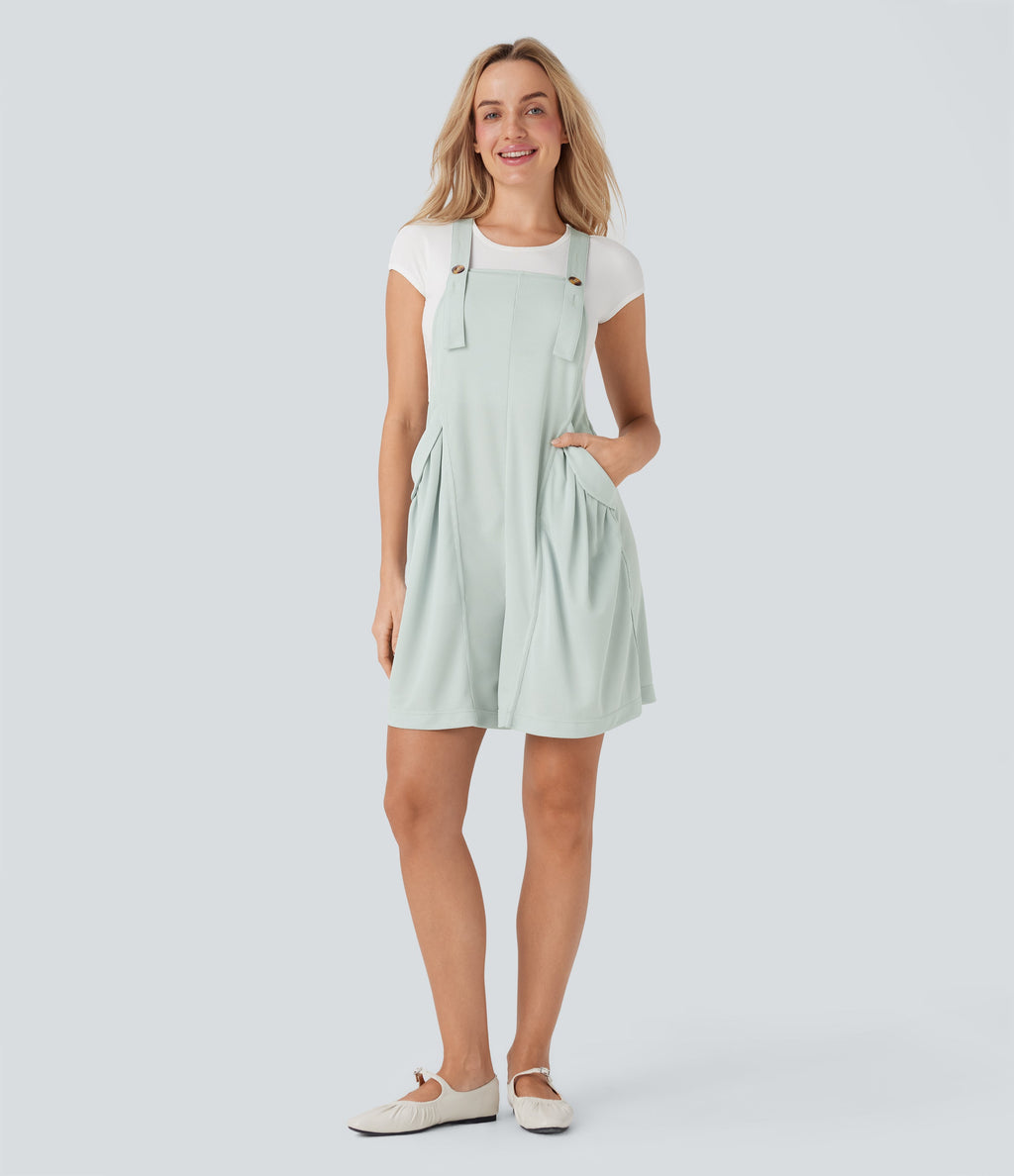 Waffle Casual Shortalls with Pockets