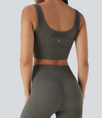Light Support Seamless Flow U Back Ribbed Hem Yoga Sports Bra