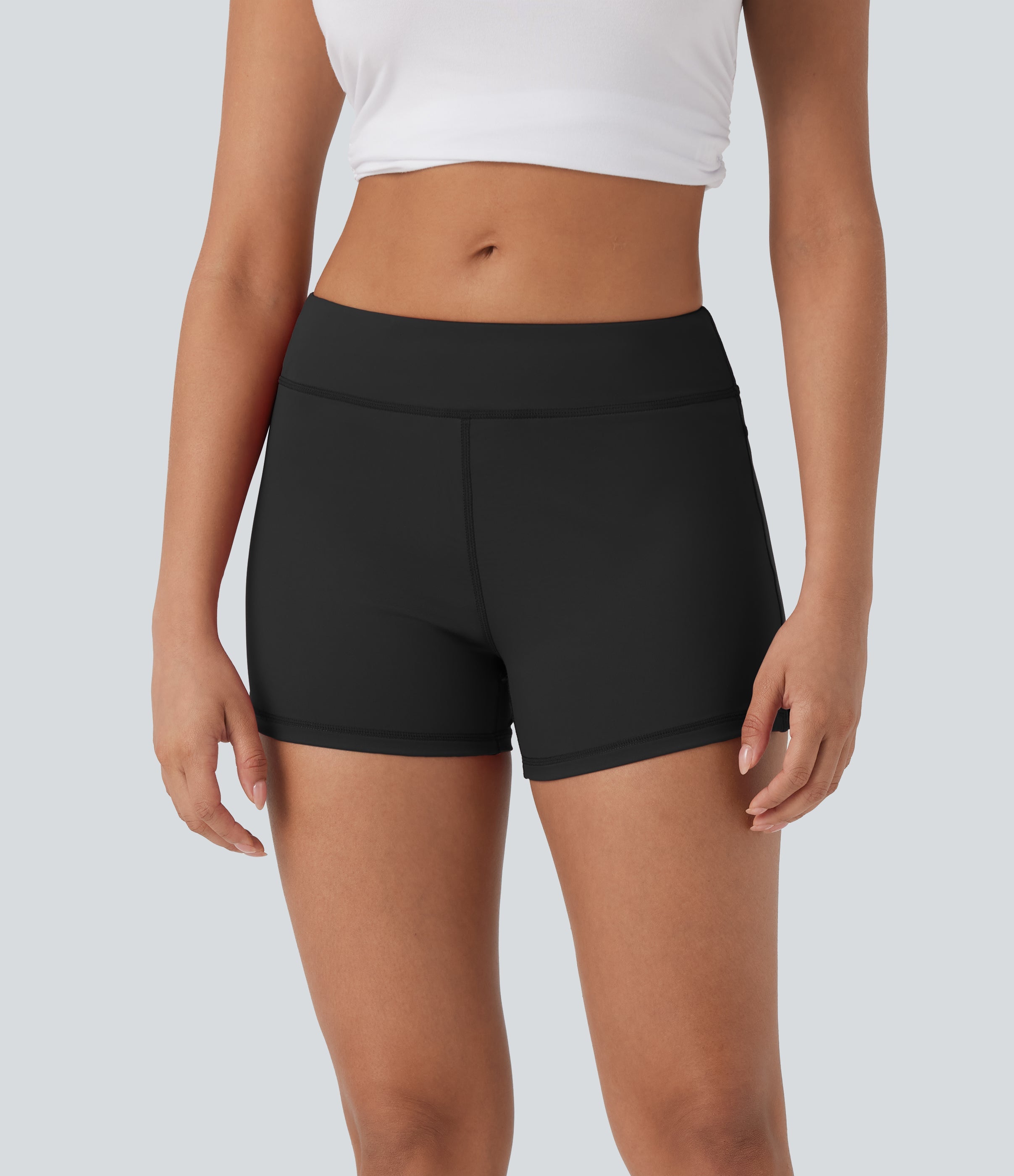 Low Rise Yoga Biker Shorts 3'' with Pockets