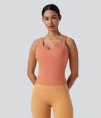 SoftlyZeroTM Plush Padded V Neck Running Tank Top-D/DD/DDD/F Cups