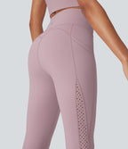 UltraSculptTM Cool Quick Dry SoCinched High Waisted Tummy Control Ventilation Perforated Yoga Leggings with Pockets-UPF50+