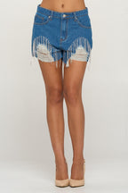 Cut Denim Shorts