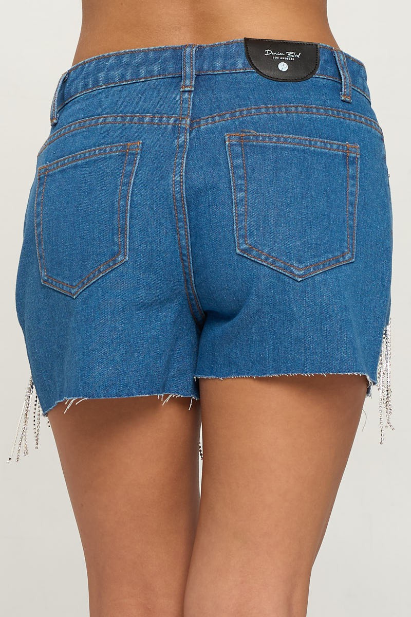 Cut Denim Shorts