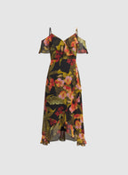 Floral Chiffon Midi Dress