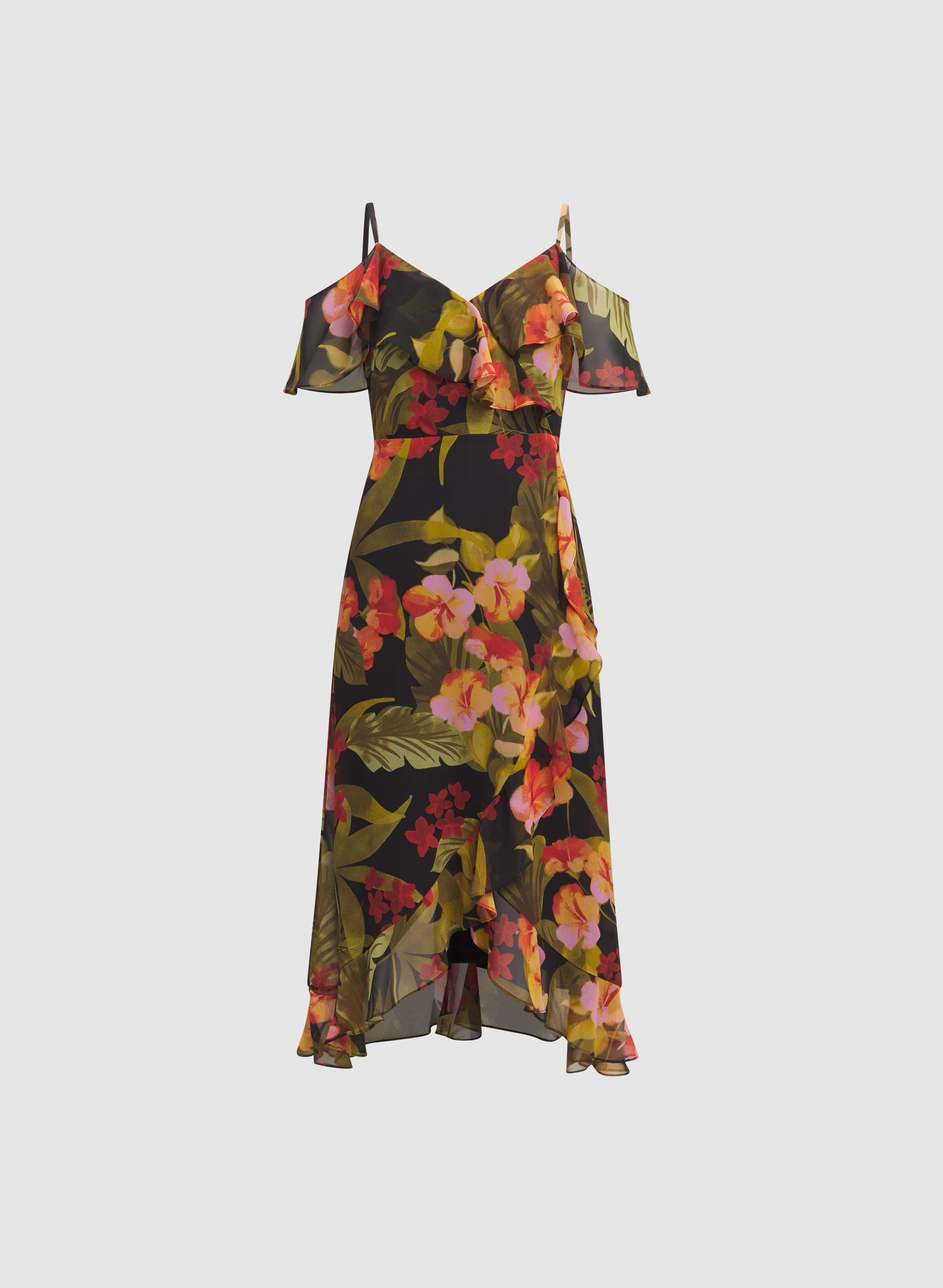 Floral Chiffon Midi Dress