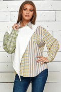Womens blouse featuring multiple patterns