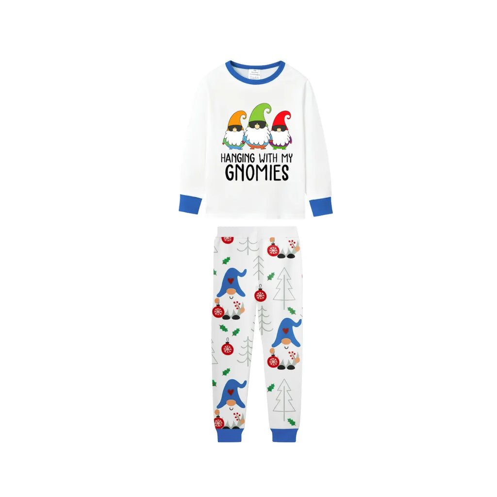 Holiday Family Christmas Pajamas Set With Christmas Gnome Pattern Print