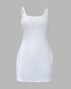 U-Neck Minimalist Slim Fit Ribbed Mini Cami Dress