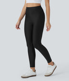 High Waisted Sheen Casual Skinny Pants with Pockets