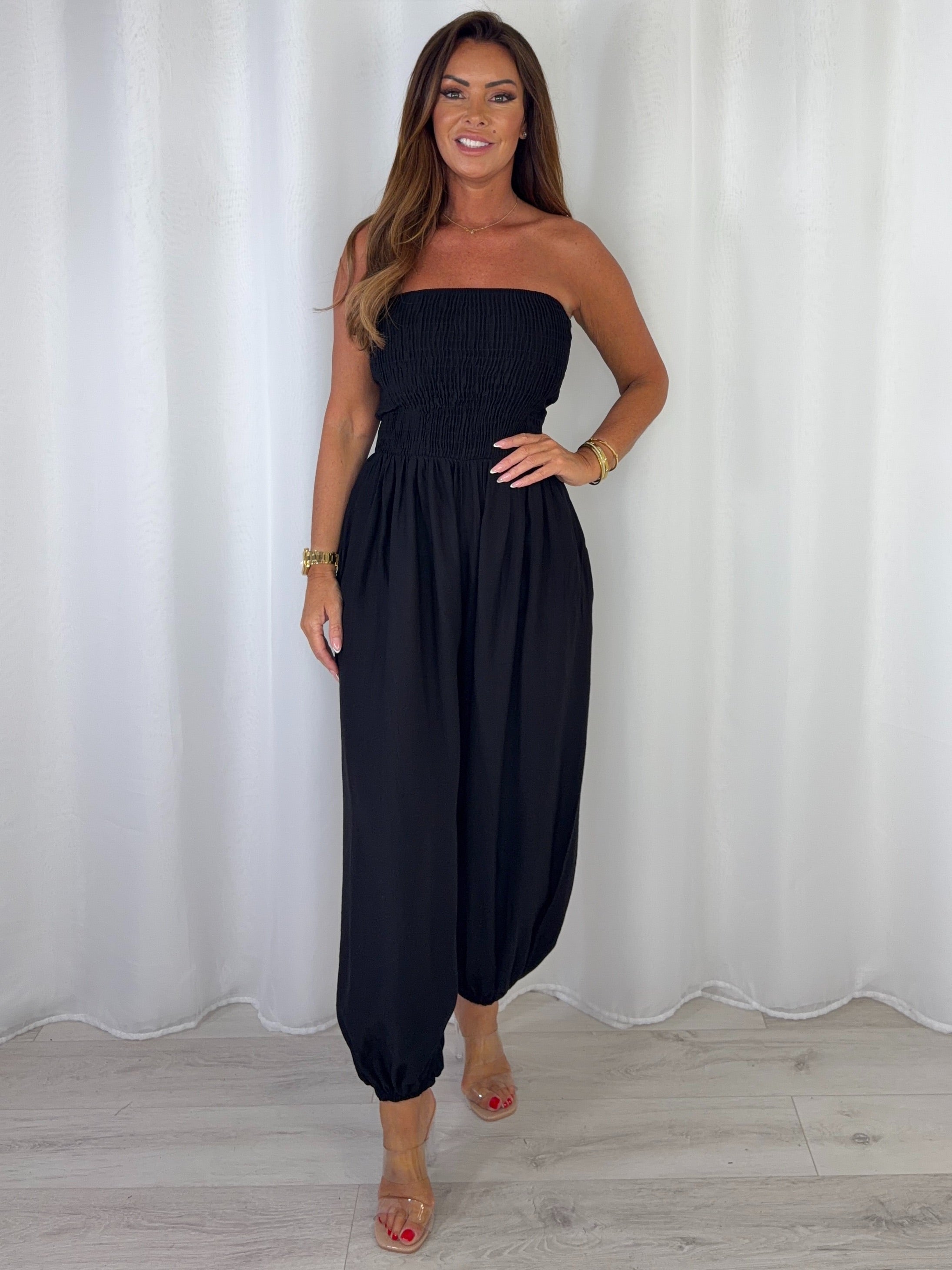 Smocked Bandeau Hareem Trouser Jumpsuit (4 Colours)