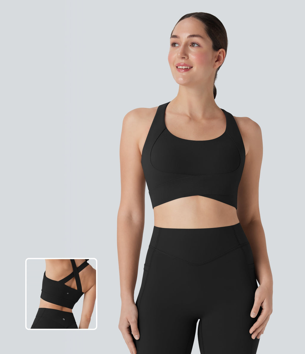 Medium Support Push Up Running Sports Bra