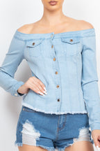 Off-Shoulder Denim Jacket