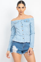 Off-Shoulder Denim Jacket