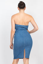 Waist-Tie Denim Dress