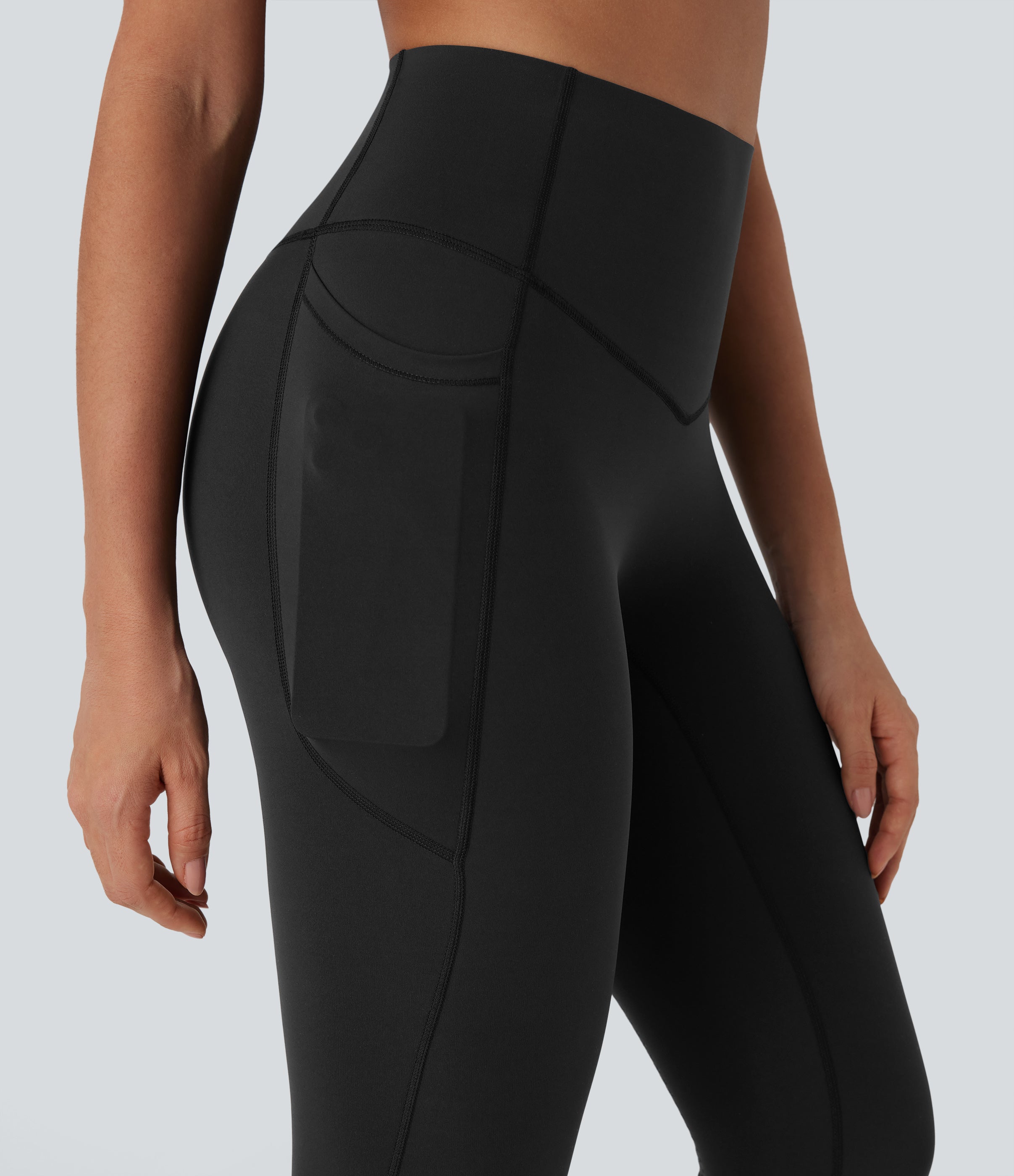 UltraSculptTM Cool Quick Dry SoCinched High Waisted Tummy Control Cut Out Yoga Leggings with Pockets-UPF50+