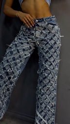 Women Heavy Craftsmanship Casual Straight Jeans