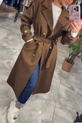 Women Lapel Temperament Casual Windbreaker