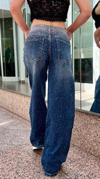 Women Ironing Diamond Wash Water Casual Jeans