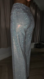 Women Hot Rhinestone Glitter Casual Jeans