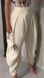 Women High Waist Wide Leg Casual Pants
