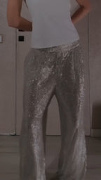 Womens Shimmering Casual Pants