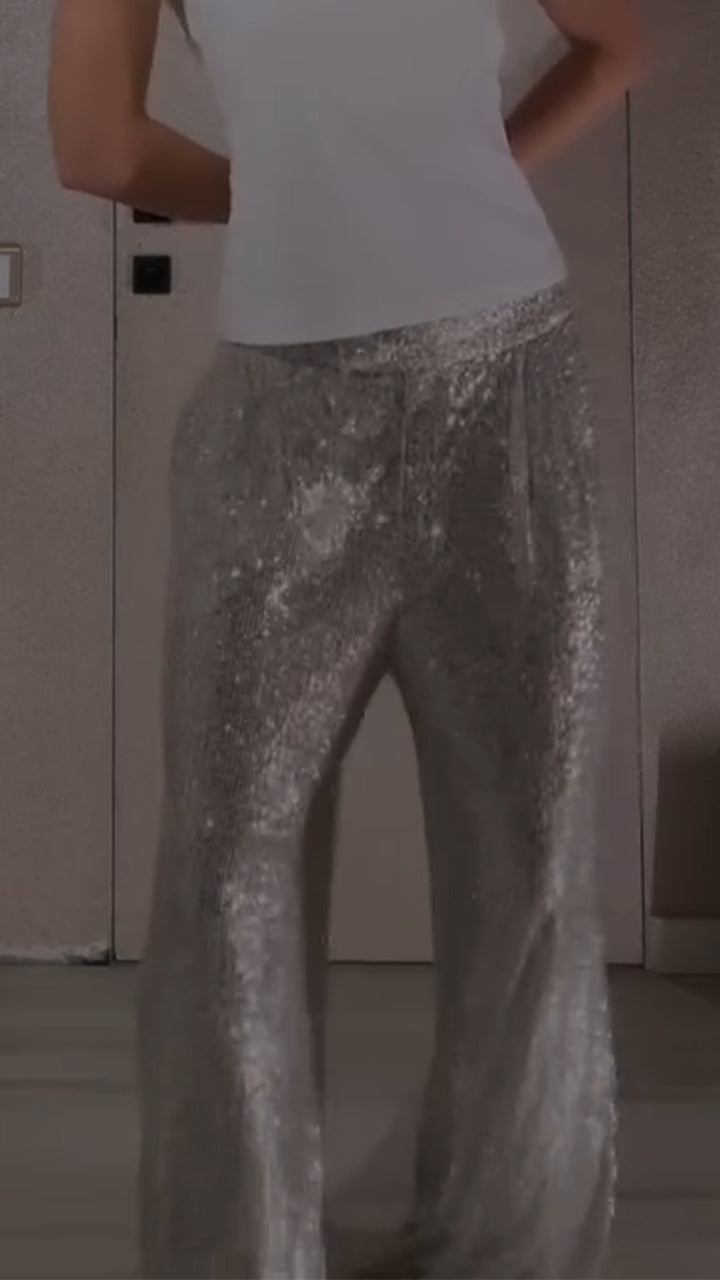 Womens Shimmering Casual Pants