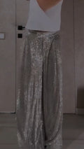 Womens Shimmering Casual Pants