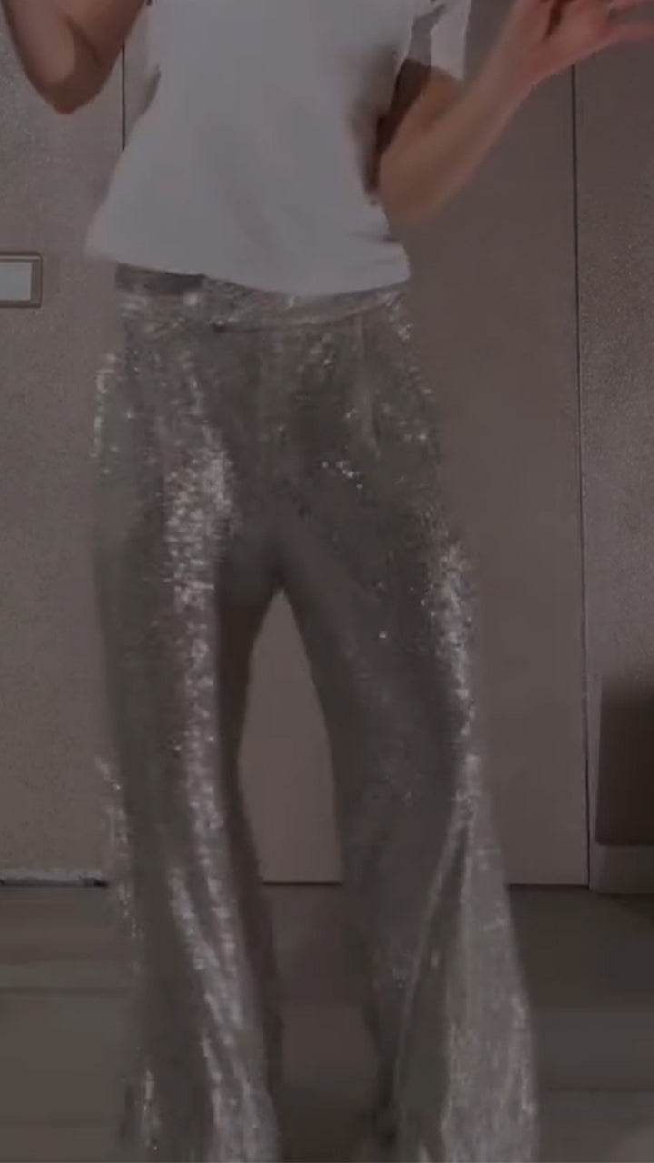 Womens Shimmering Casual Pants