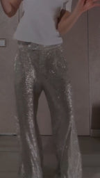 Womens Shimmering Casual Pants
