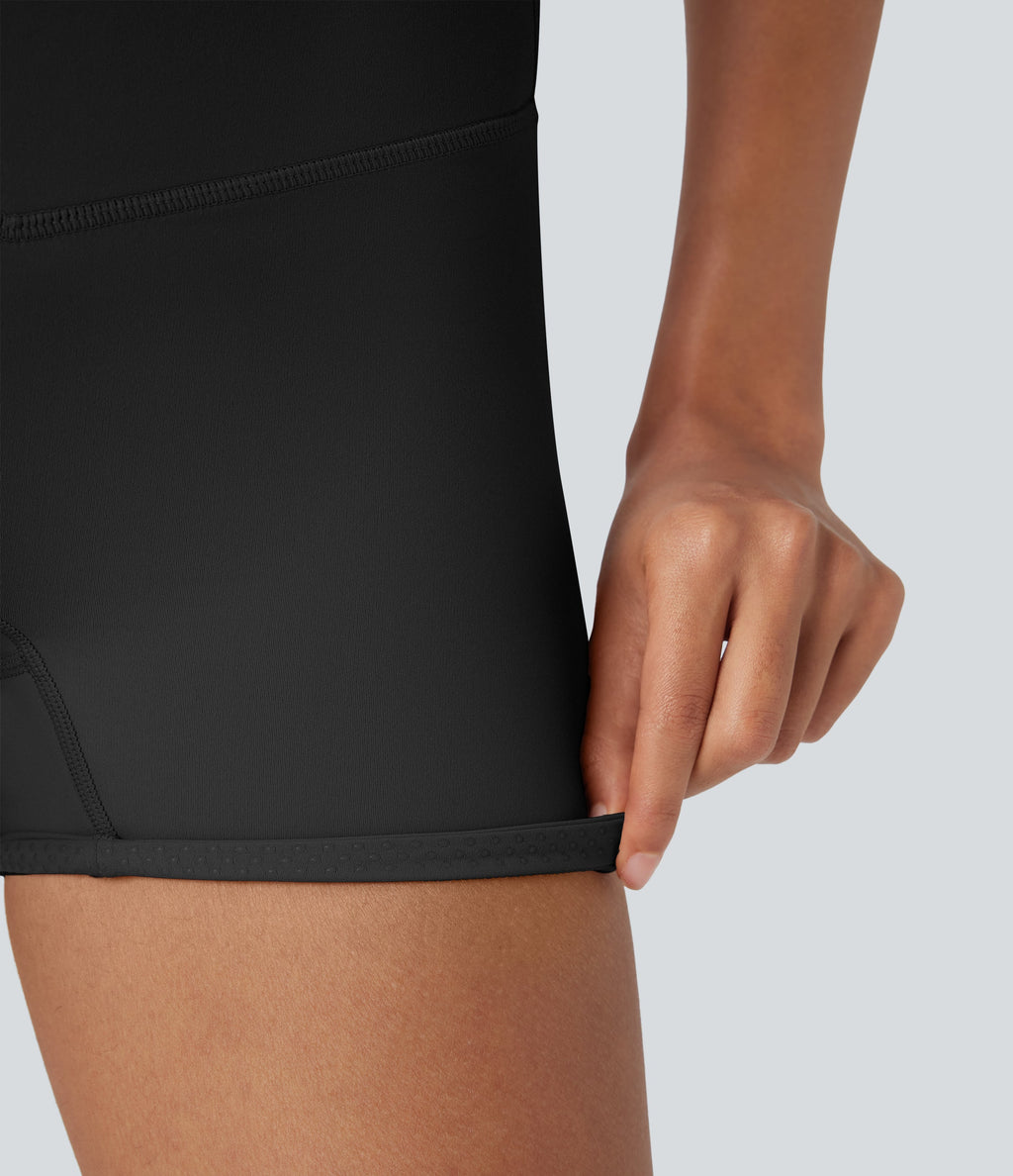 UltraSculptTM Cool Quick Dry SoCinched High Waisted Tummy Control Shaping Yoga Biker Shorts 3'' with Pockets-UPF50+