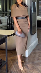 Women Round Neck Patchwork Elegant Temperament Dress