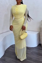 Women's Elegant Party Pleated Slim Fit Dress