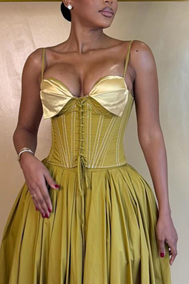 Women's Elegant Thin Strap Slim Vest or A Line Skirt
